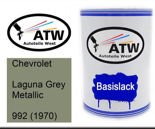 Chevrolet, Laguna Grey Metallic, 992 (1970): 500ml Lackdose, von ATW Autoteile West.